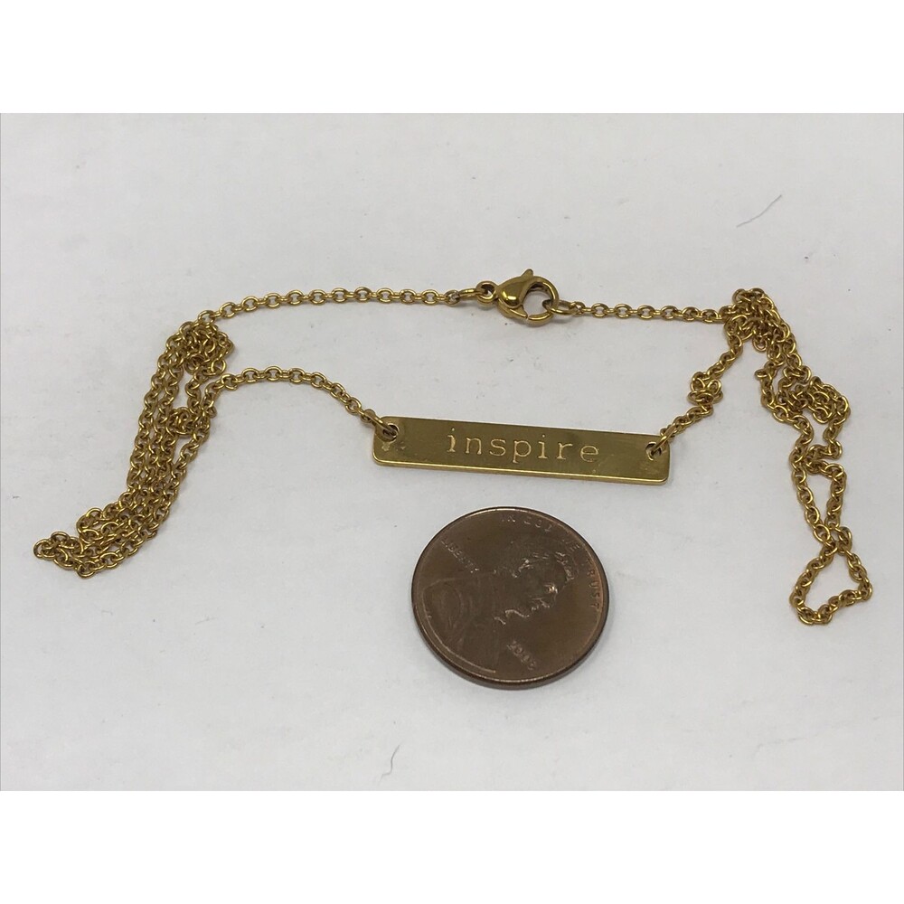 Simple minimalist Jook and Nona INSPIRE bar necklace Gold Plated